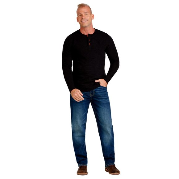 Warehouse Men's Henley Rib Knit Tee - Picture 2 of 6
